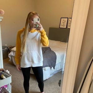 Old navy yellow/ white hoodie SMALL